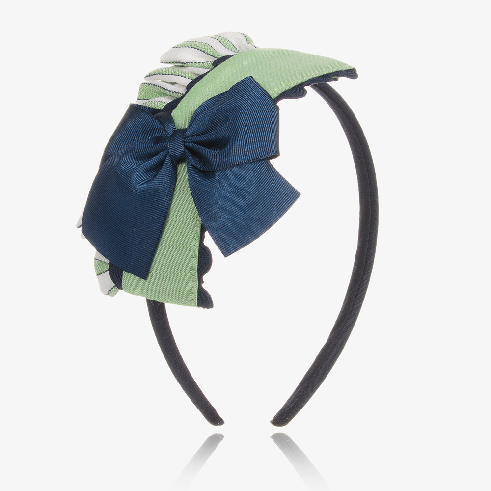 Miranda - Girls Green & Blue Hairband | Childrensalon