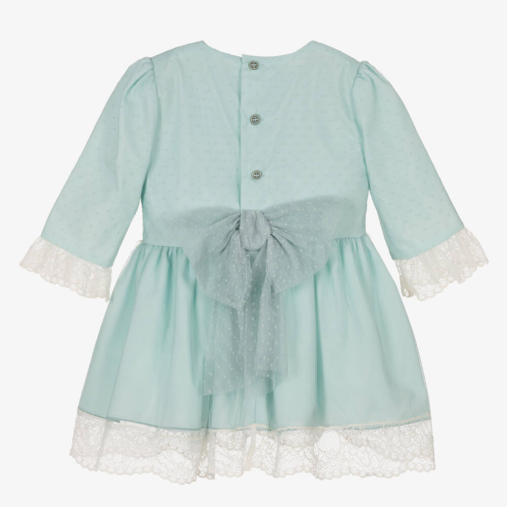 ميراندا-فستان قطن وتول لون أخضر | Childrensalon Outlet