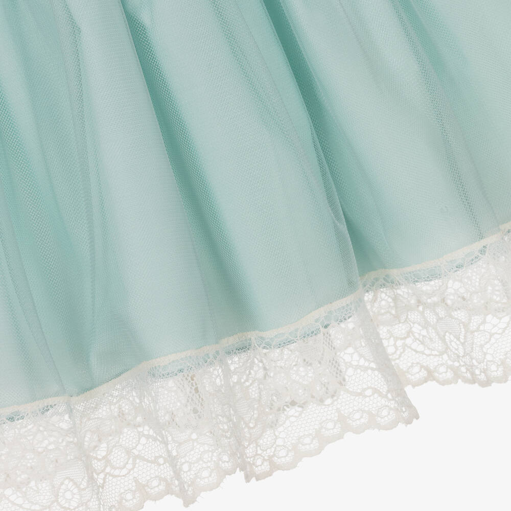 ميراندا-فستان قطن وتول لون أخضر | Childrensalon Outlet