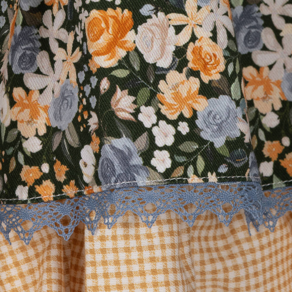 ميراندا-فستان بطبعة ورود قطن محبوك لون أخضر | Childrensalon Outlet