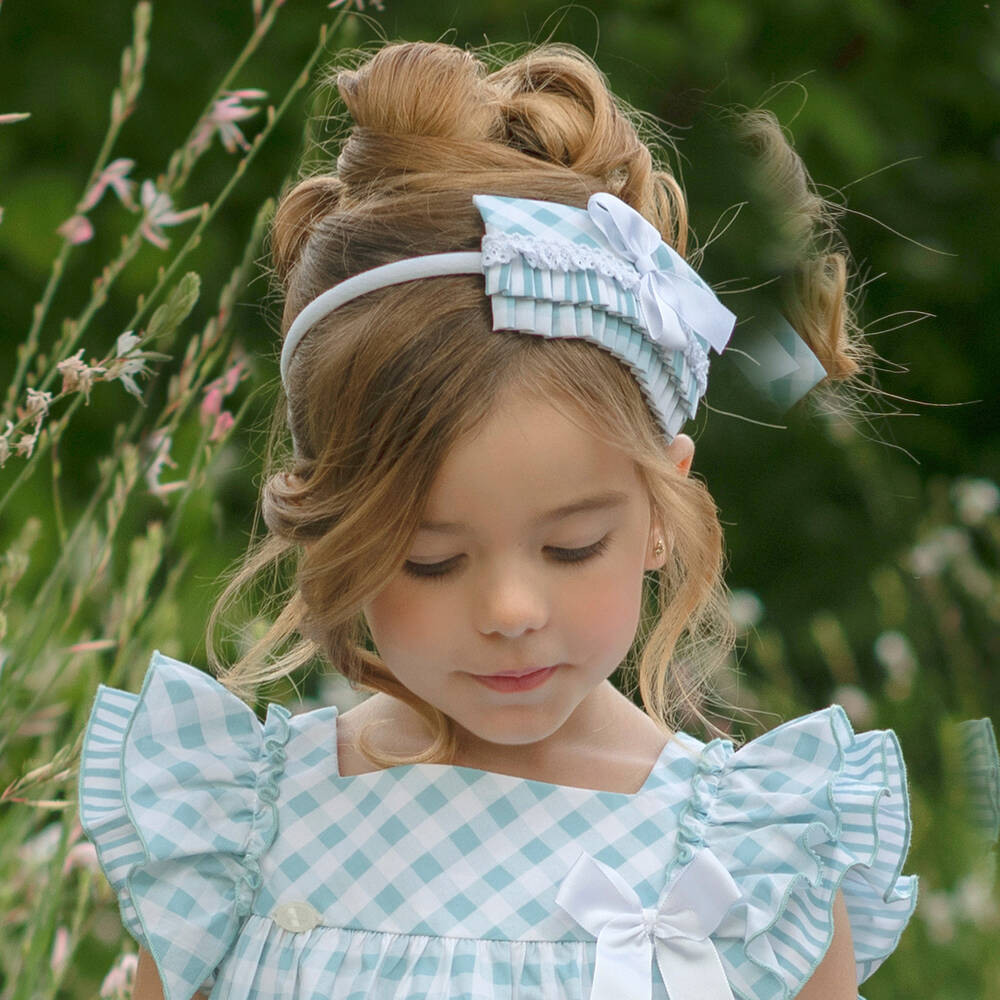 Miranda-Зеленый ободок с бантом в клетку | Childrensalon Outlet
