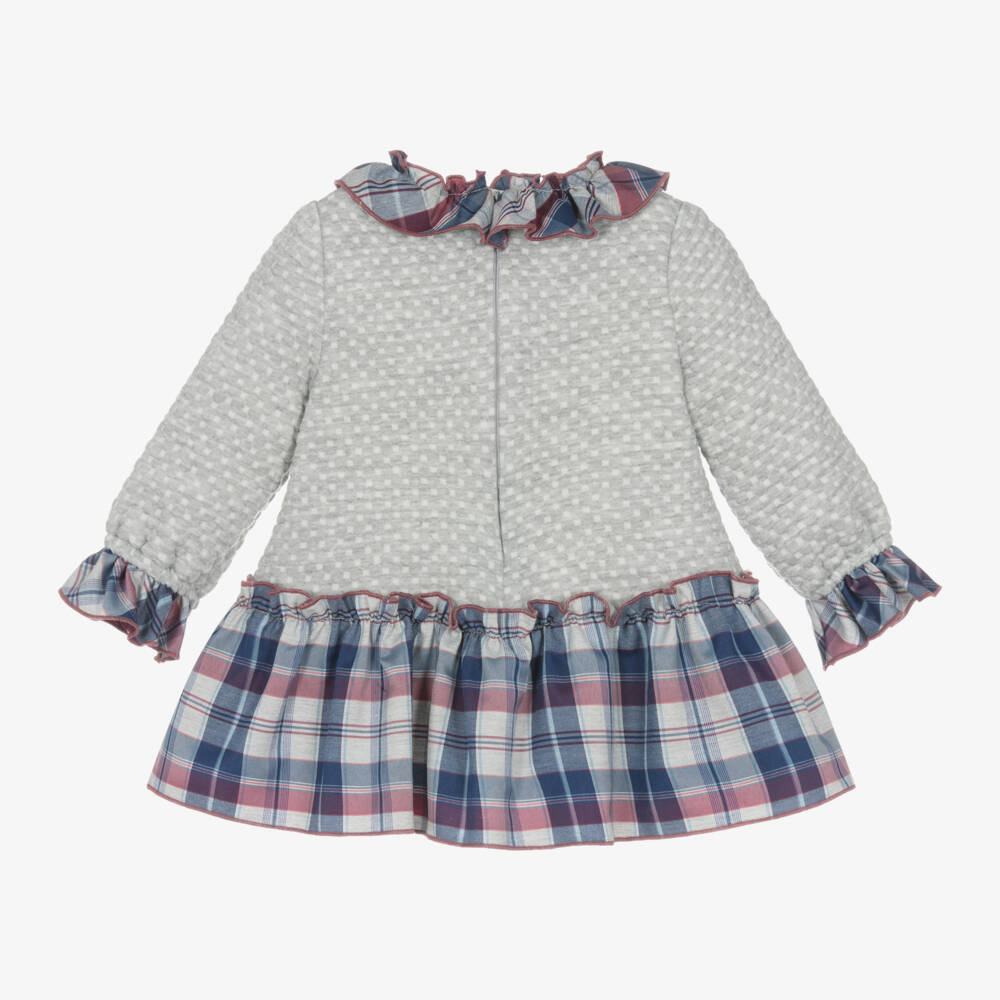 ميراندا-فستان تارتان جيرسي لون رمادي للمولودات | Childrensalon Outlet