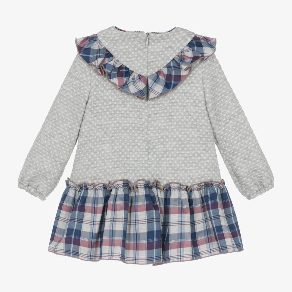 Miranda-Girls Grey Tartan Ruffle Dress | Childrensalon Outlet