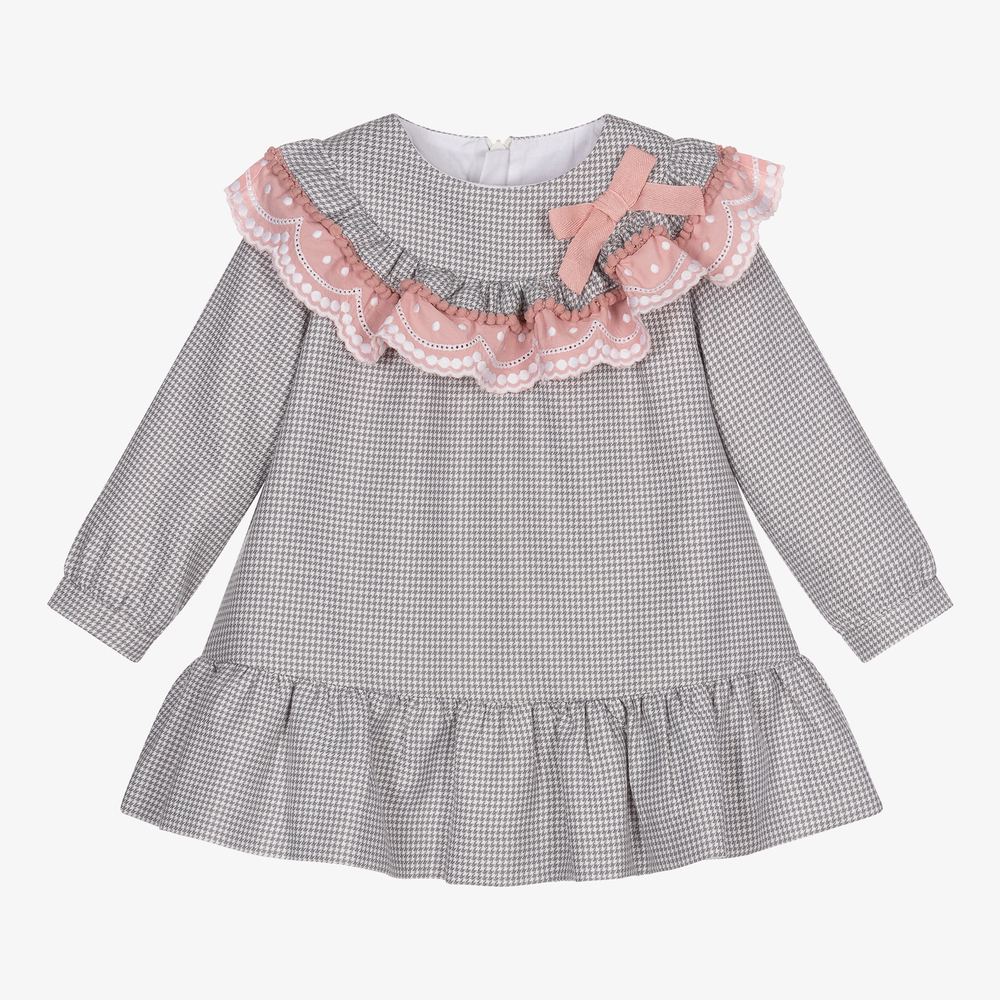 Miranda - Girls Grey Viscose Dress | Childrensalon