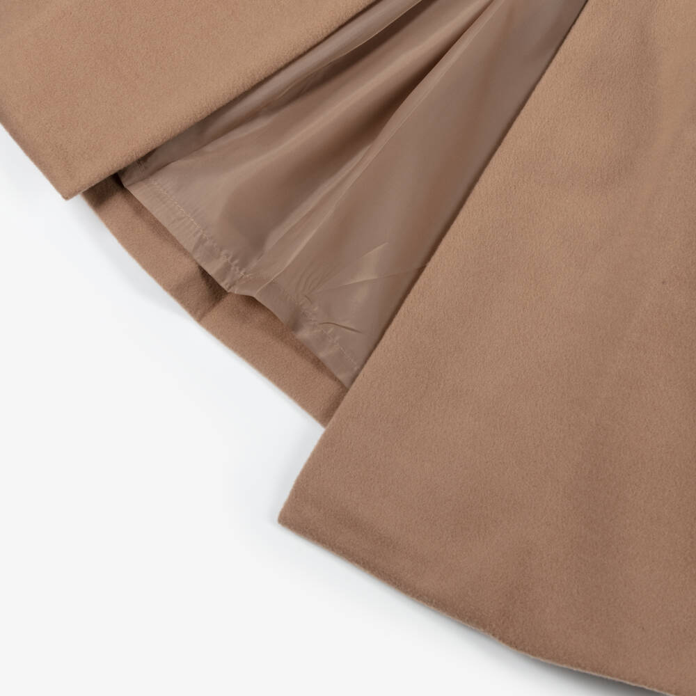 Miranda-Girls Hooded Beige Overcoat | Childrensalon Outlet