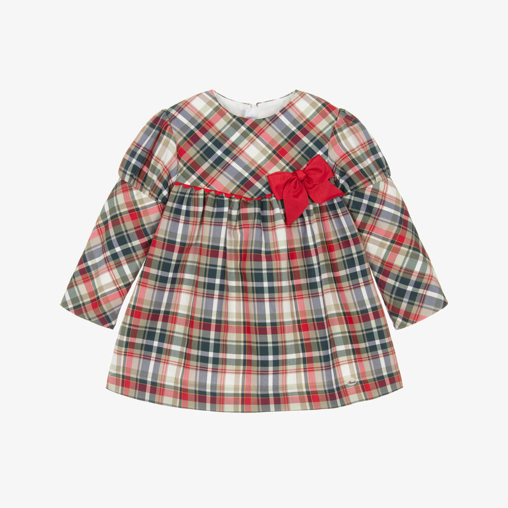 Miranda-Кремовое и красное платье в клетку для девочек | Childrensalon Outlet