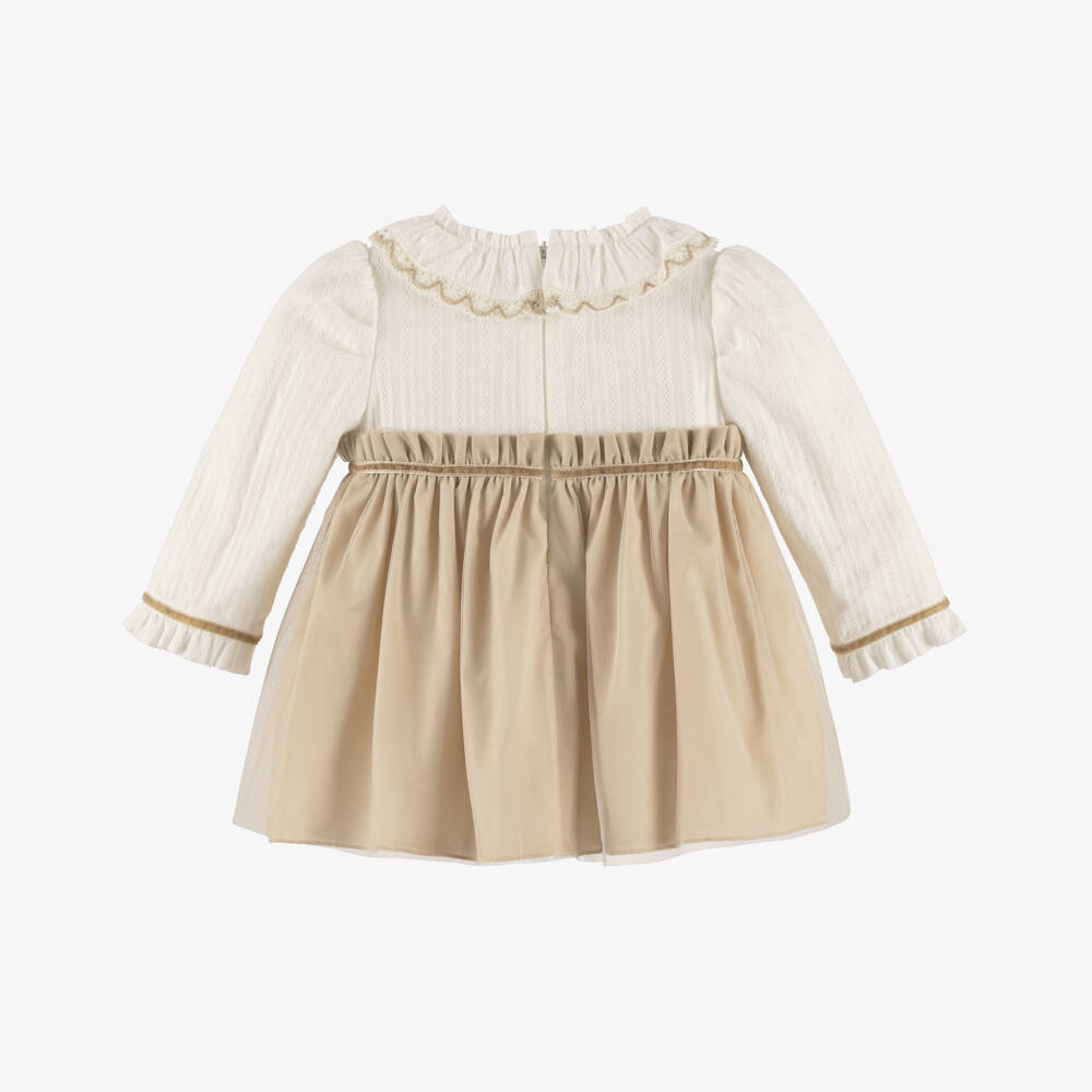 Miranda-Платье из кремового и бежевого тюля для девочек | Childrensalon Outlet