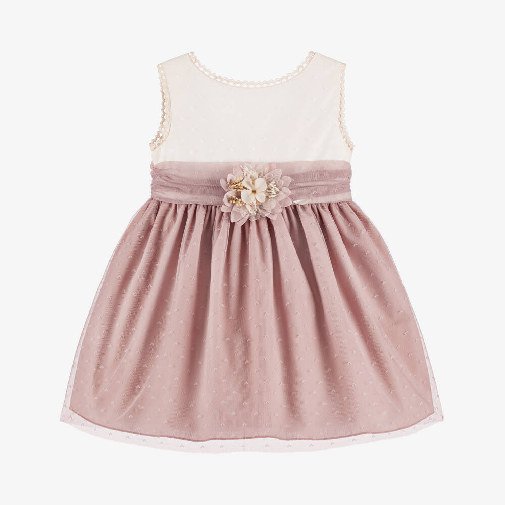Miranda-Girls Ivory & Blush Floral Delight Dress | Childrensalon Outlet