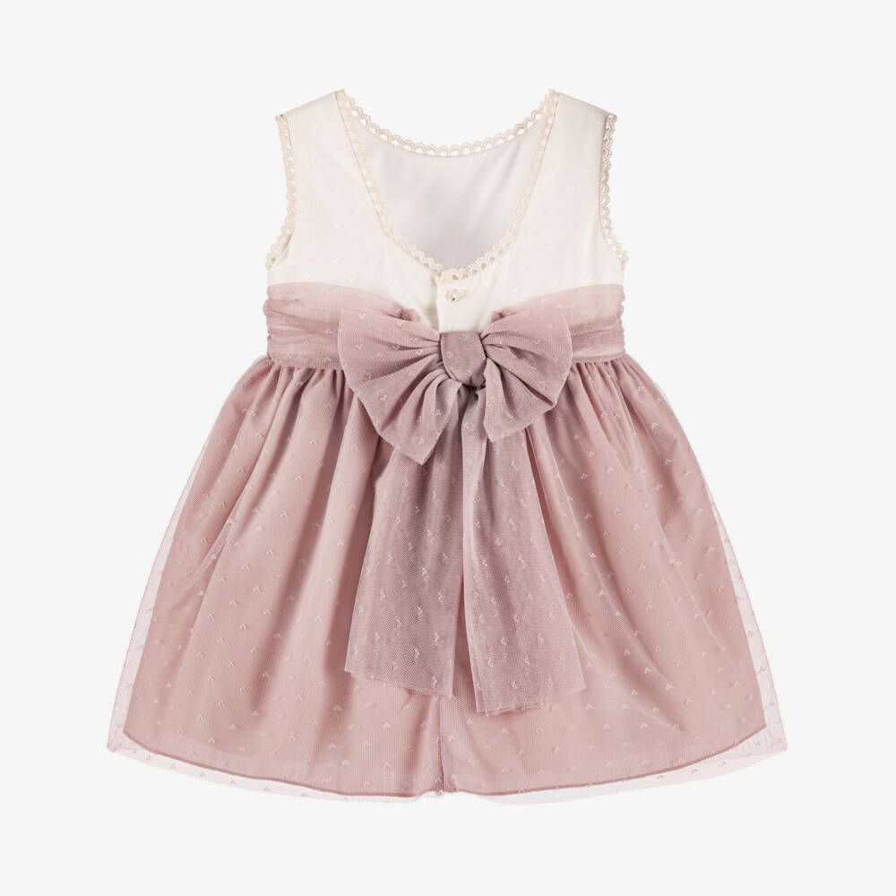 Miranda-فستان بناتي عاجي ووردي بزهور رائعة | Childrensalon Outlet