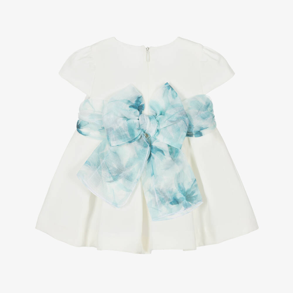 Miranda-Girls Ivory & Green Floral Dress | Childrensalon Outlet