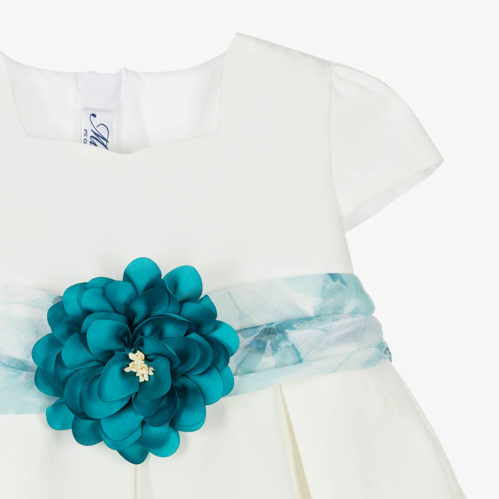 Miranda-Girls Ivory & Green Floral Dress | Childrensalon Outlet