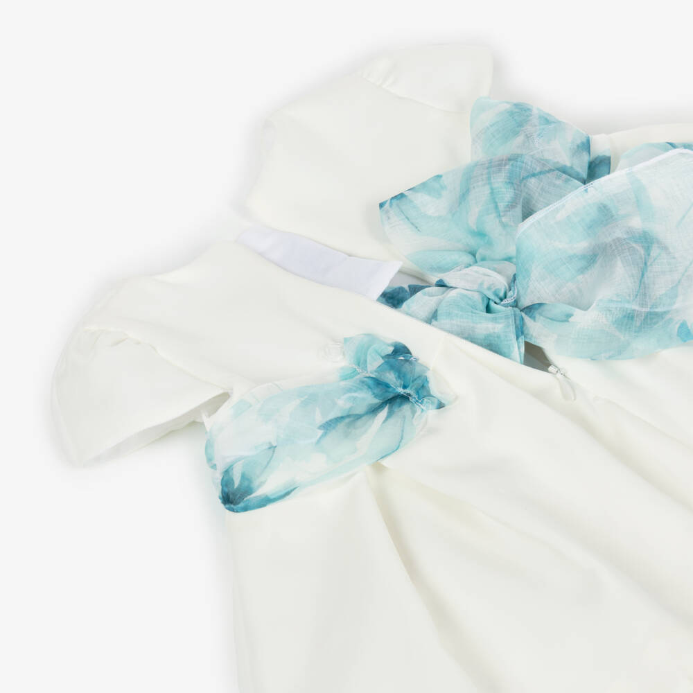 Miranda-Girls Ivory & Green Floral Dress | Childrensalon Outlet