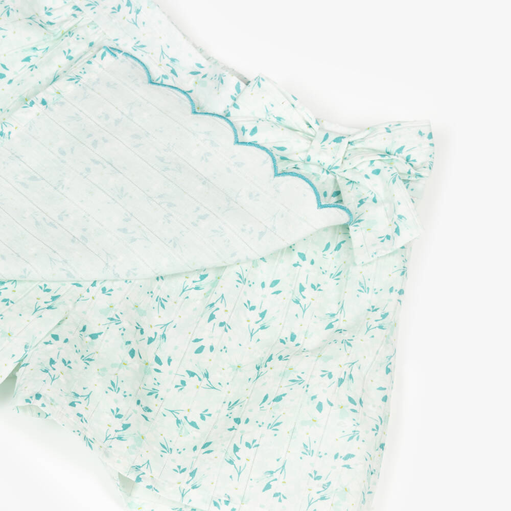 Miranda-Girls Ivory & Green Skort Ensemble | Childrensalon Outlet