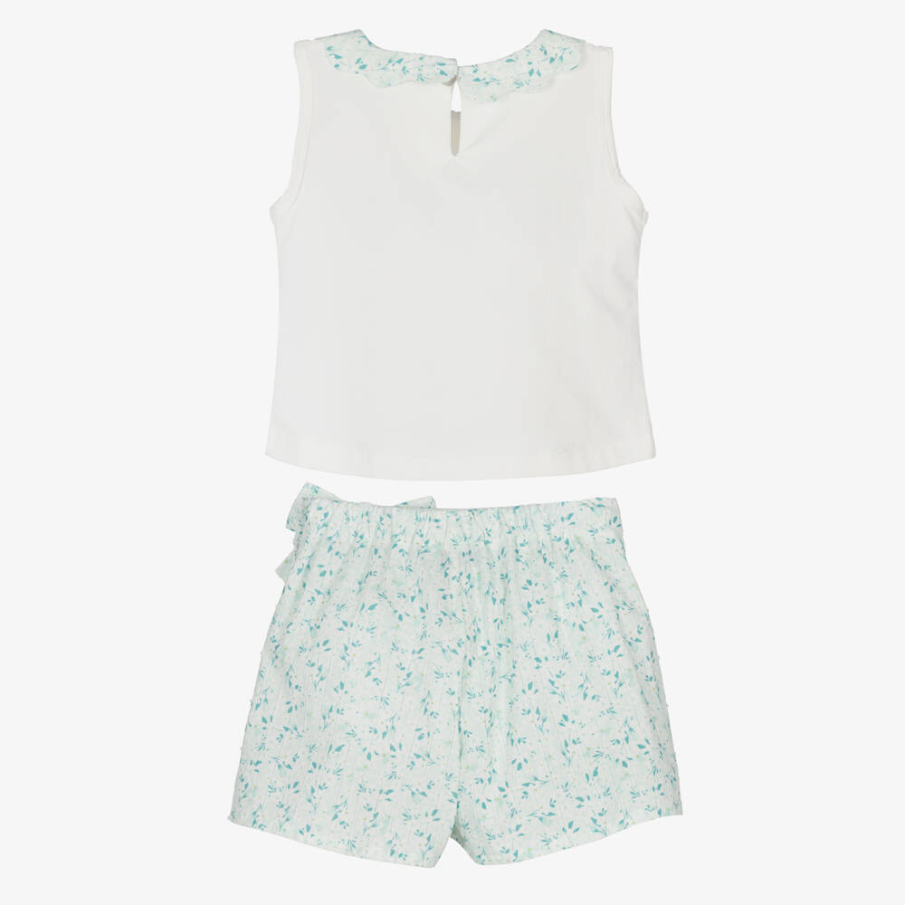 Miranda-Girls Ivory & Green Skort Ensemble | Childrensalon Outlet