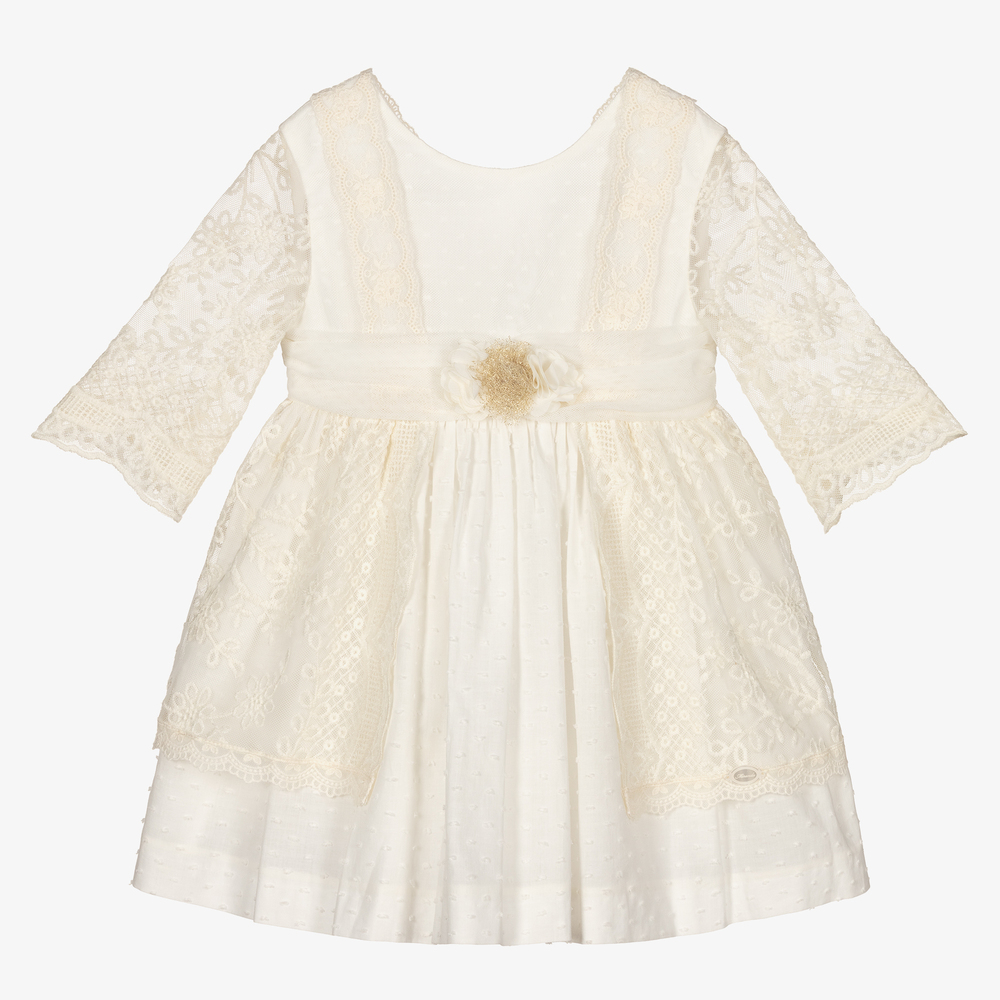 Miranda-Girls Ivory Lace Dress  | Childrensalon Outlet