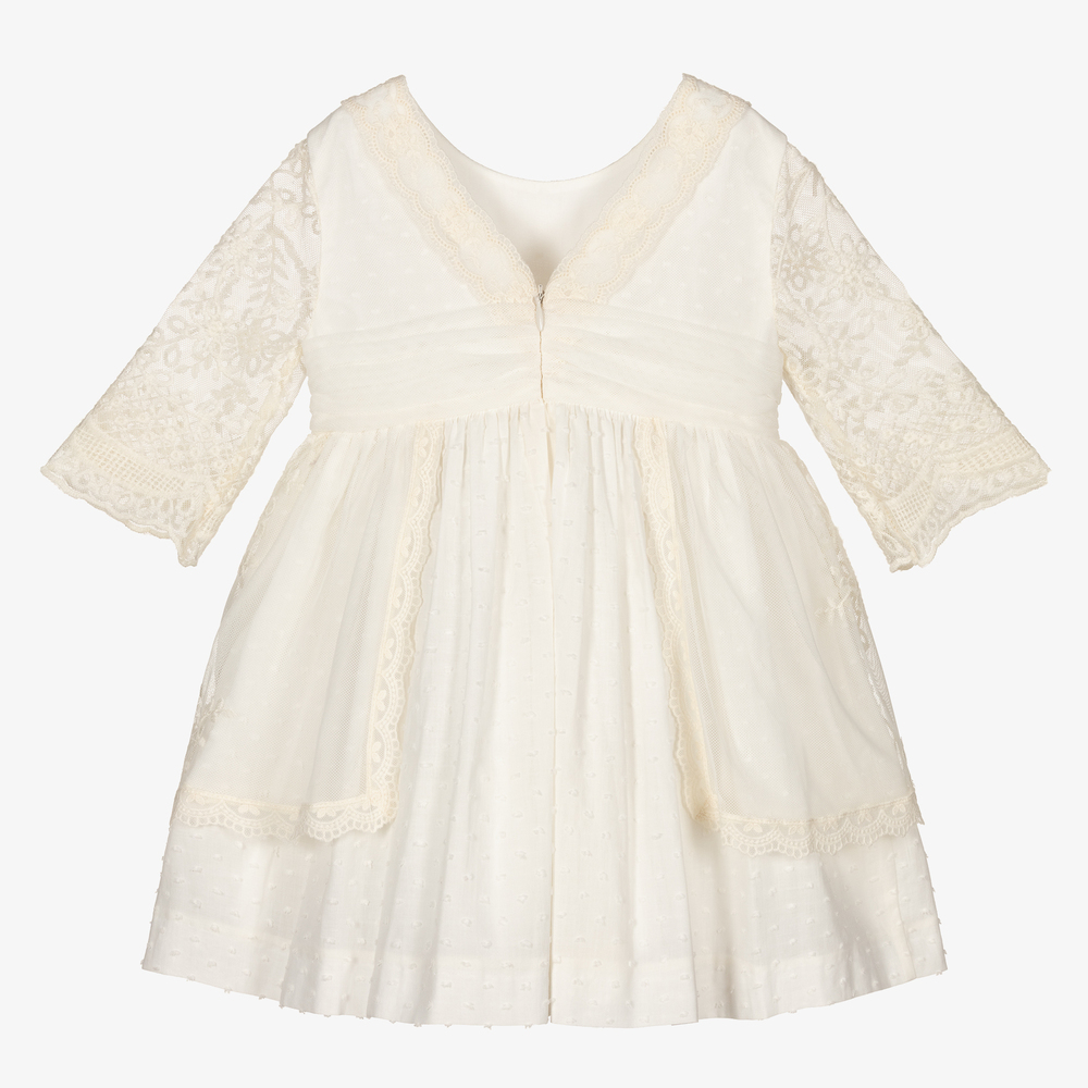 Miranda-Кремовое кружевное платье для девочек | Childrensalon Outlet