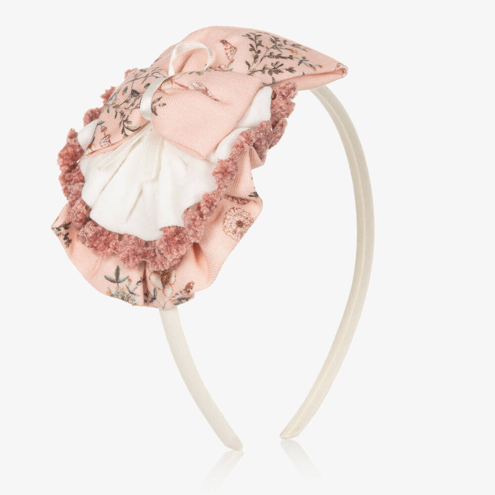 Miranda - Girls Ivory & Pink Hairband | Childrensalon