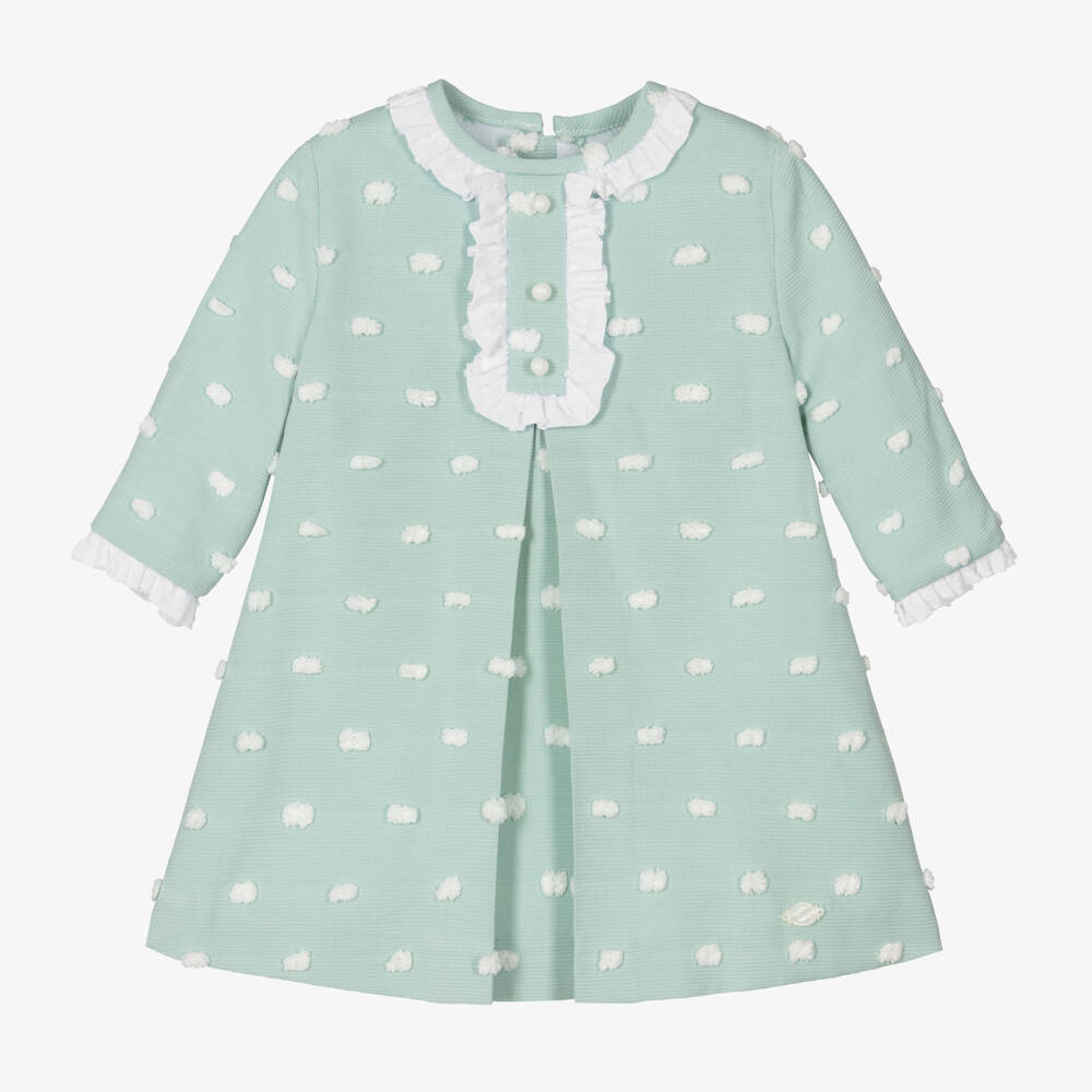 Miranda-Girls Mint Polka Dot Dress | Childrensalon Outlet