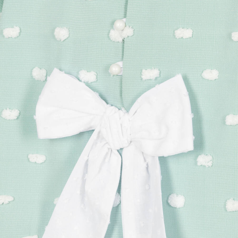 Miranda-Girls Mint Polka Dot Dress | Childrensalon Outlet