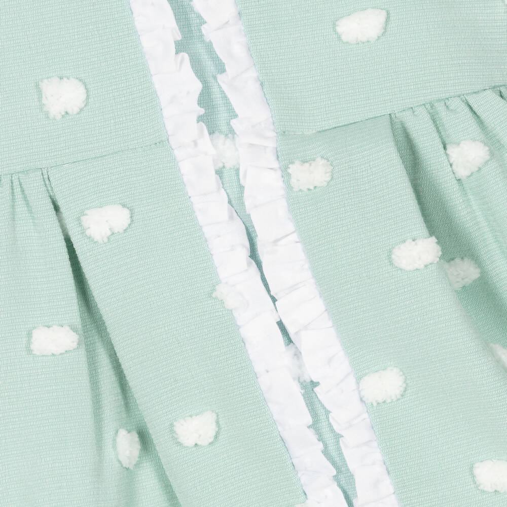 Miranda-Girls Mint Pom-Pom Dress | Childrensalon Outlet