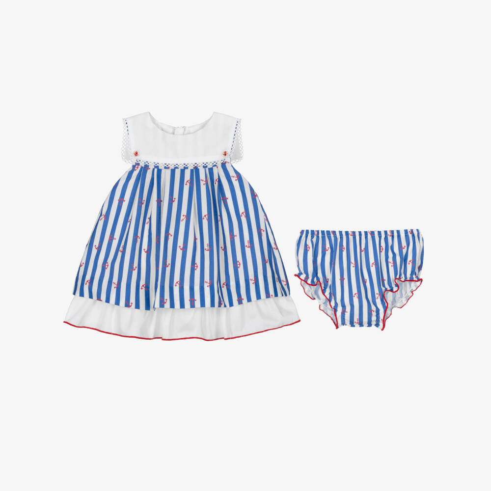 Miranda-Girls Nautical Blue Stripe Outfit | Childrensalon Outlet