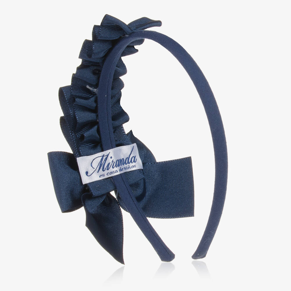 ميراندا-طوق للشعر مزين بشريط غورسغرين لون كحلي للبنات | Childrensalon Outlet