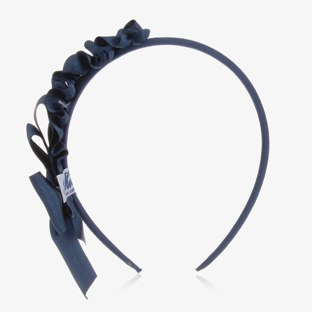 ميراندا-طوق للشعر مزين بشريط غورسغرين لون كحلي للبنات | Childrensalon Outlet