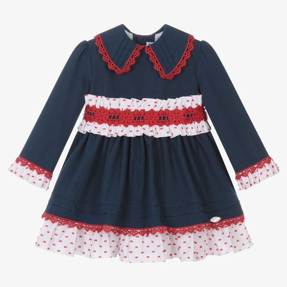 Miranda - Kleid in Navyblau und Weiß | Childrensalon