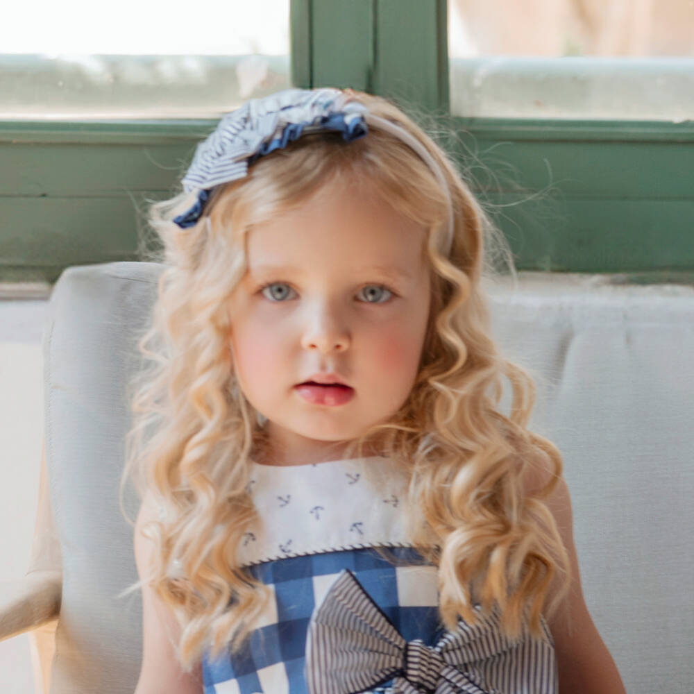 Miranda-Girls Navy & White Sailor Headband | Childrensalon Outlet
