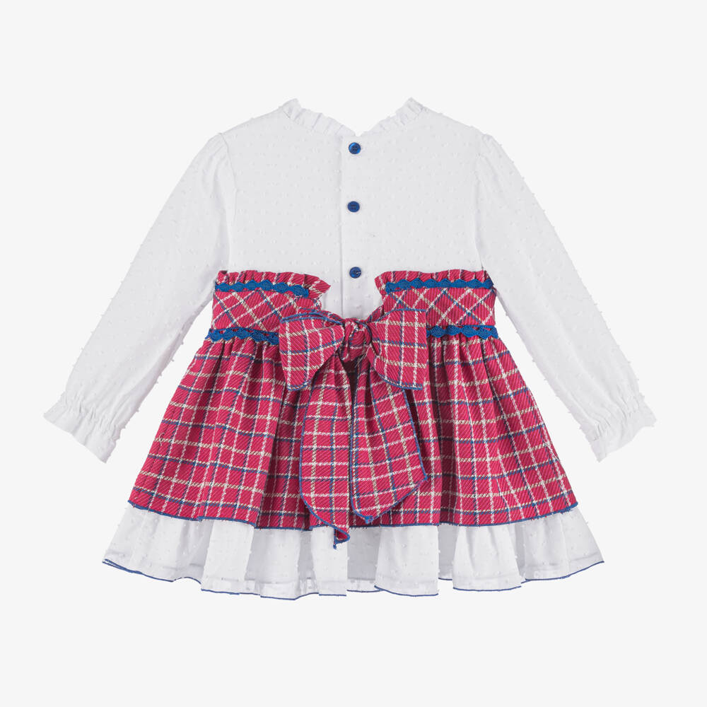 ميراندا-فستان كاروهات لون زهري وأبيض | Childrensalon Outlet