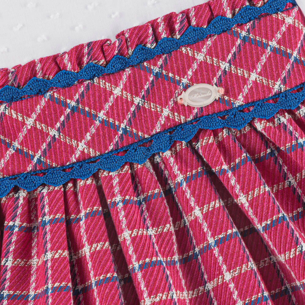 ميراندا-فستان كاروهات لون زهري وأبيض | Childrensalon Outlet