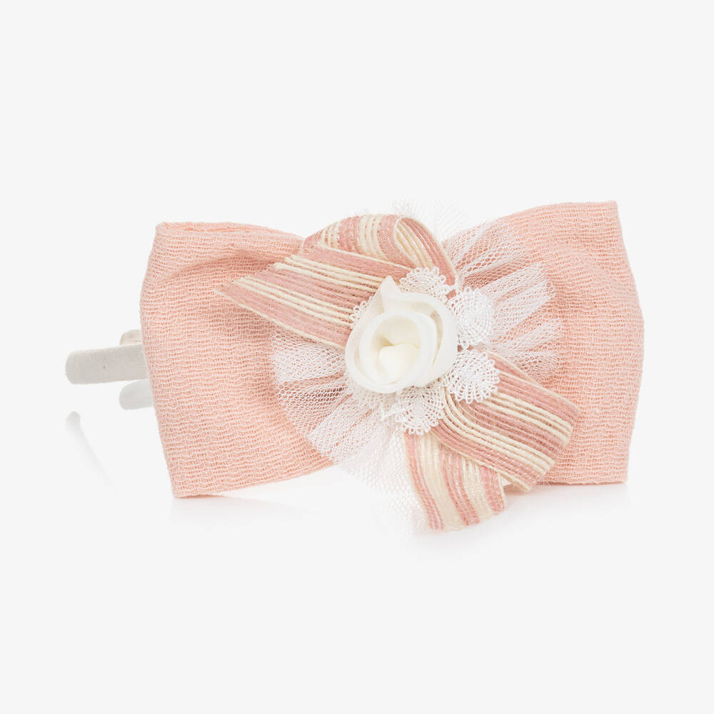 Miranda-Girls Pink Bow Hairband | Childrensalon Outlet