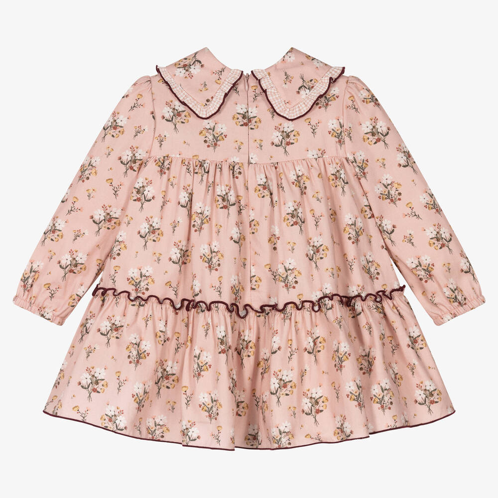 Miranda-Розовое хлопковое платье в цветочек | Childrensalon Outlet