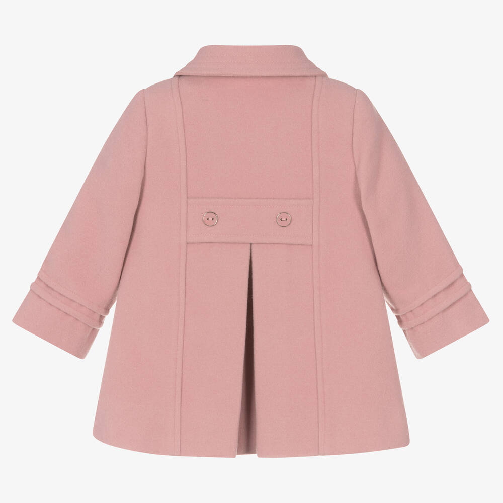 Miranda-Girls Pink Felted Double-Breasted Coat | Childrensalon Outlet