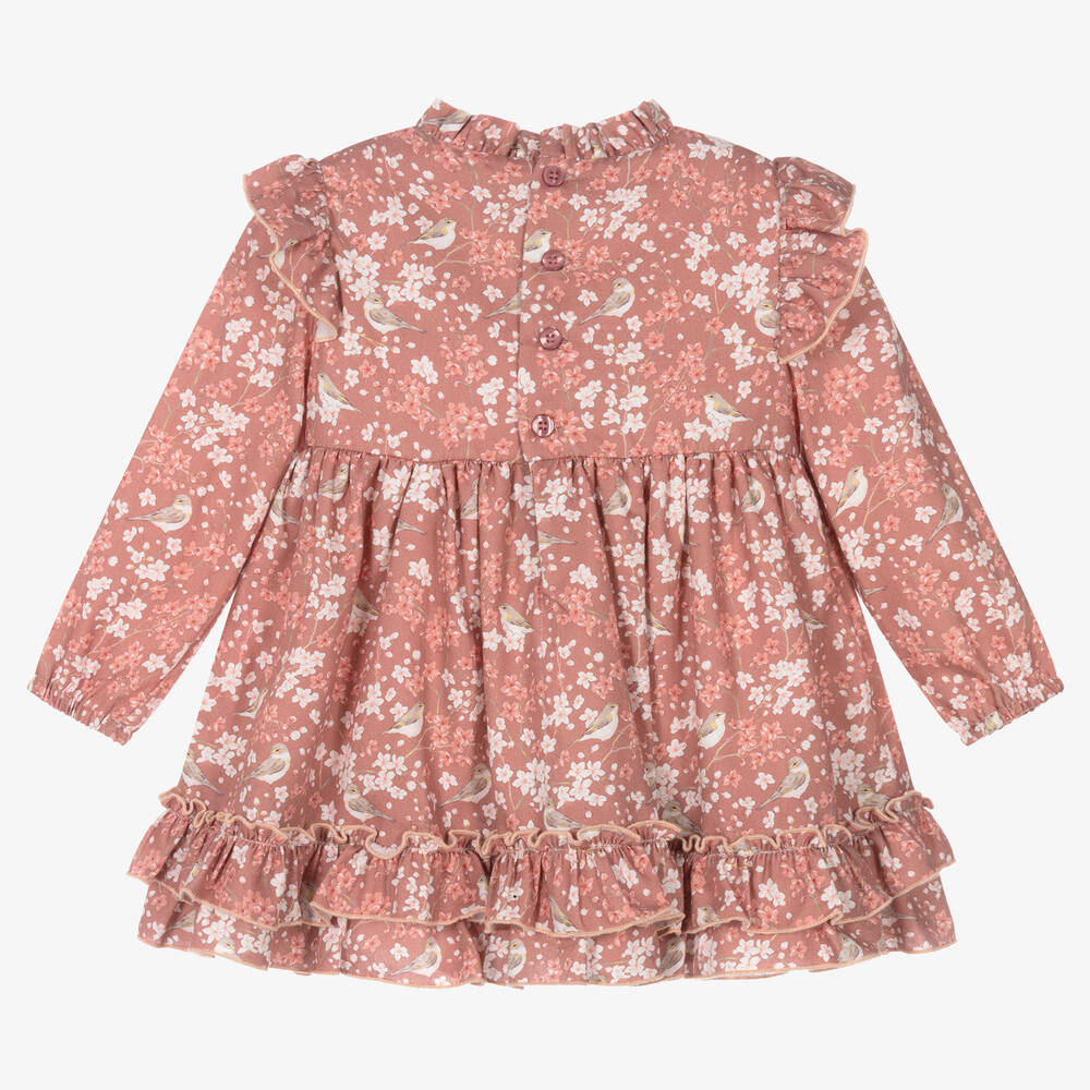 Miranda-Розовое хлопковое платье в цветочек | Childrensalon Outlet