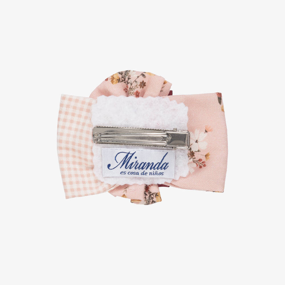 Miranda-طوق للشعر لون زهري بطبعة ورود للبنات (11 سم) | Childrensalon Outlet