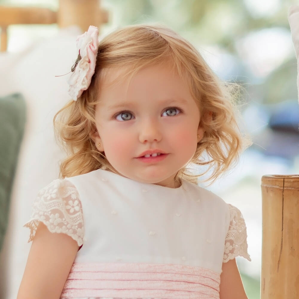 Miranda-طوق للشعر لون زهري بطبعة ورود للبنات (10 سم) | Childrensalon Outlet