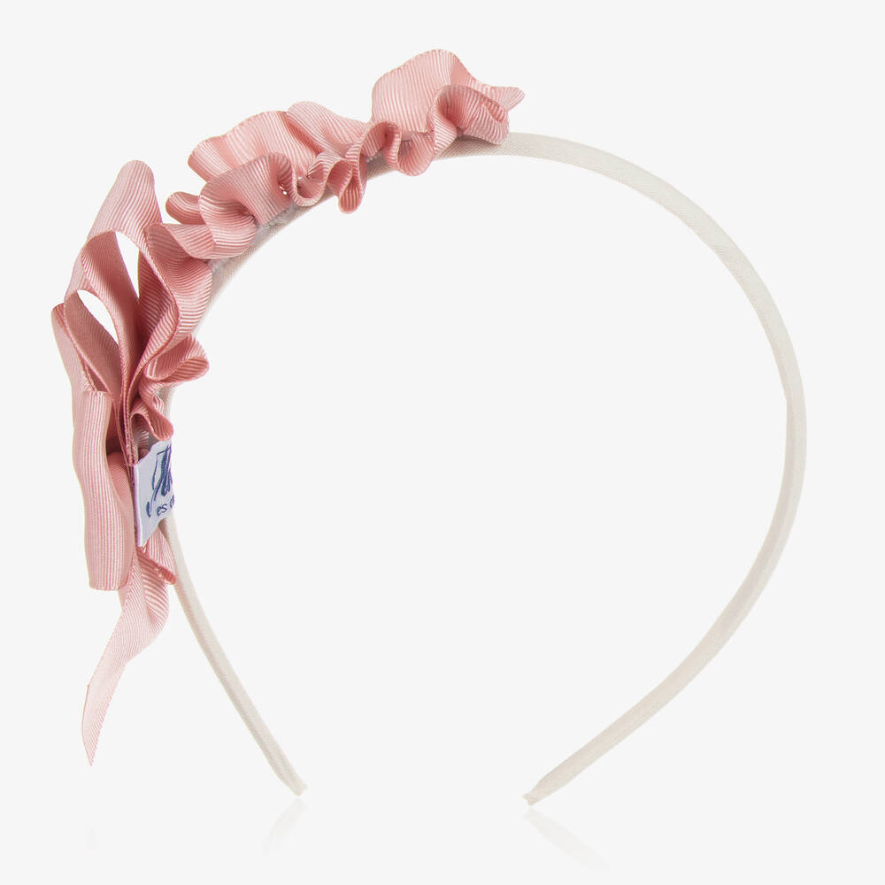 Miranda-Girls Pink Grosgrain Ribbon Hairband | Childrensalon Outlet