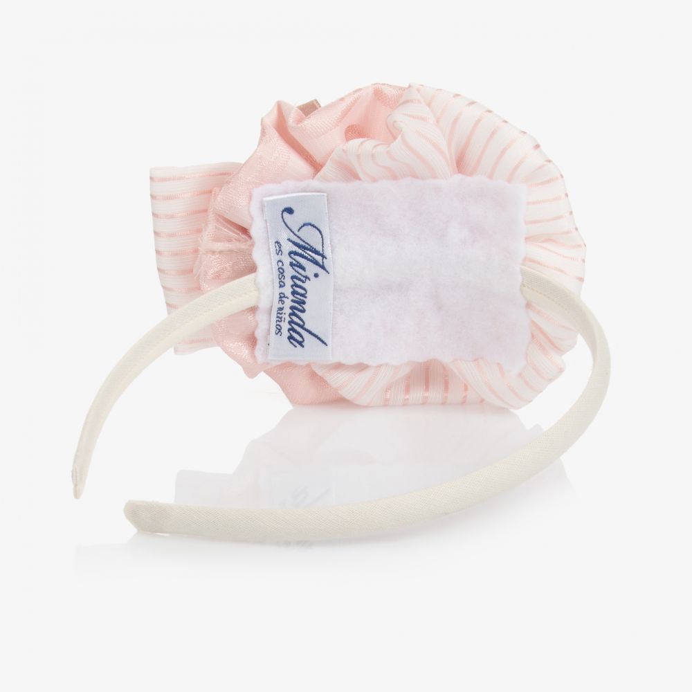 Miranda-Girls Pink & Ivory Hairband | Childrensalon Outlet
