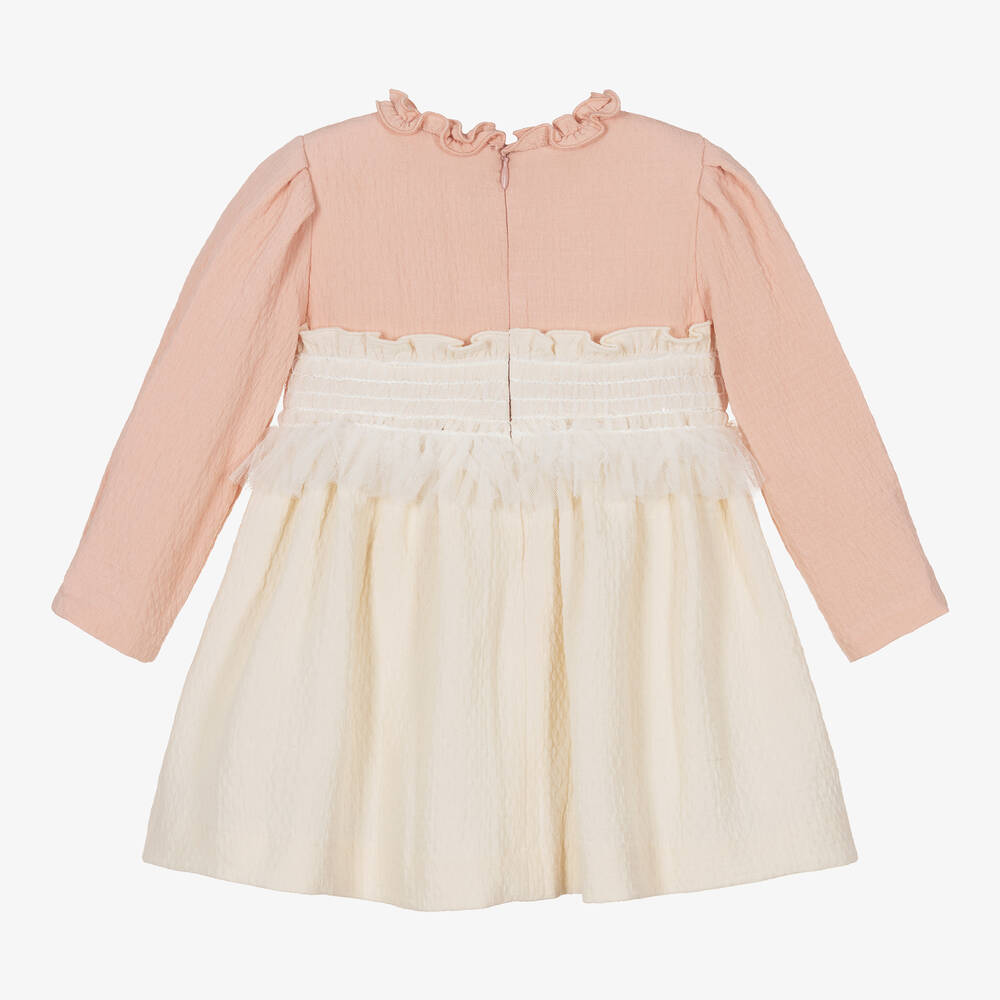 Miranda-Girls Pink & Ivory Lace Cotton Dress | Childrensalon Outlet