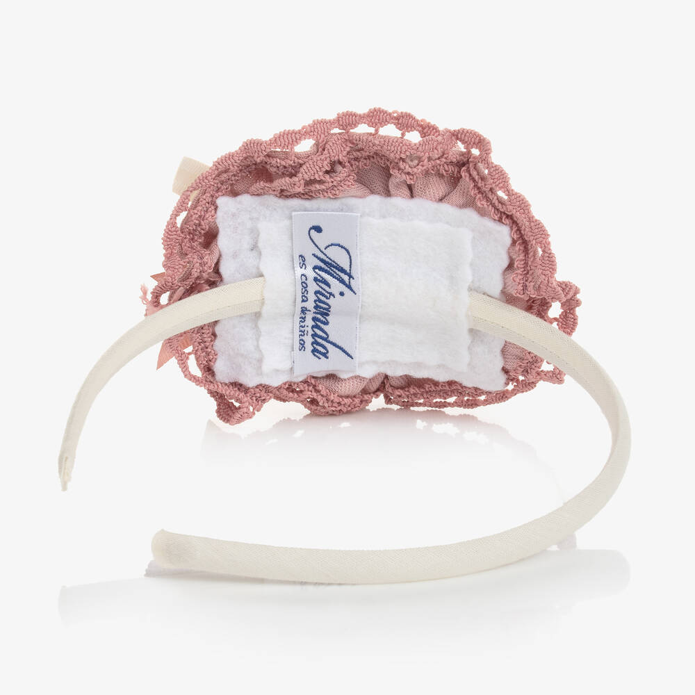Miranda-Кремово-розовый ободок с помпоном | Childrensalon Outlet