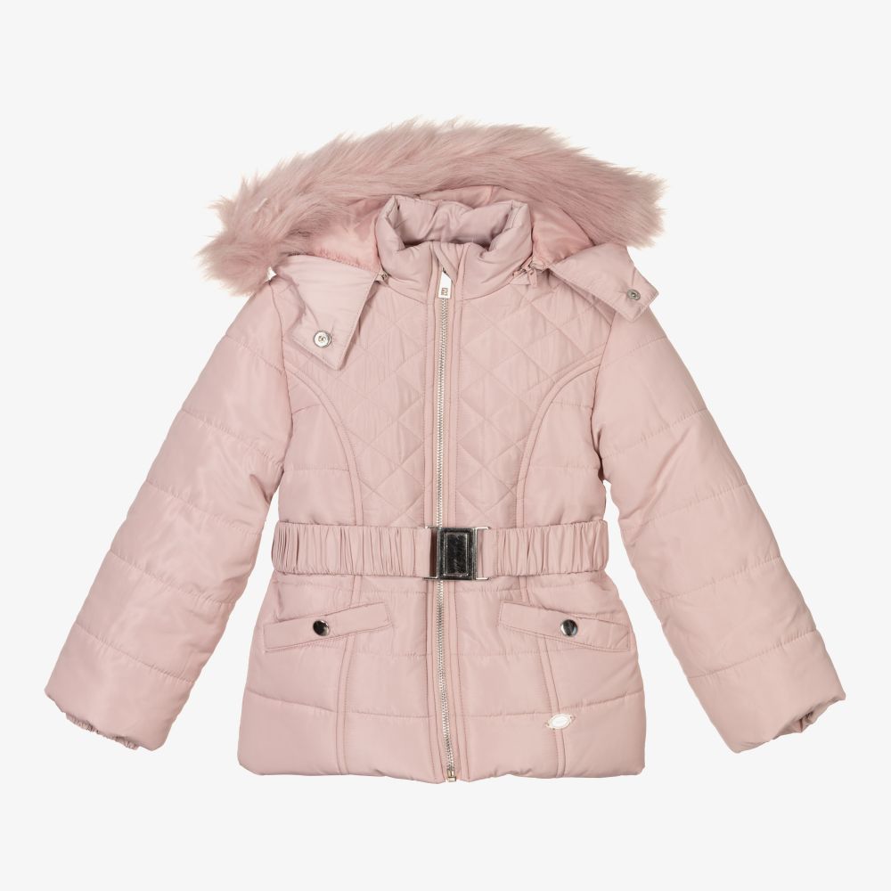 Miranda - Girls Pink Padded Jacket | Childrensalon