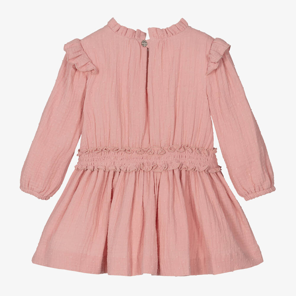 Miranda-فستان بلومتي قطن لون زهري | Childrensalon Outlet