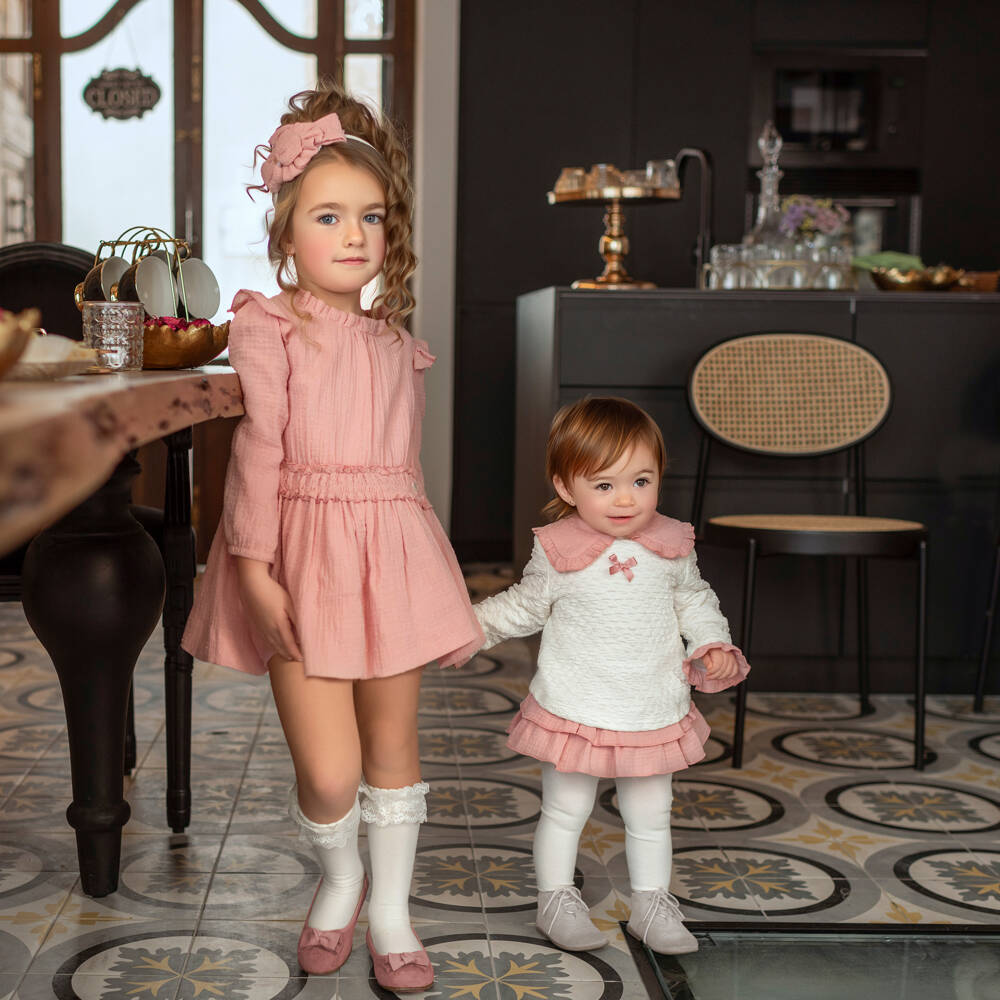 Miranda-فستان بلومتي قطن لون زهري | Childrensalon Outlet