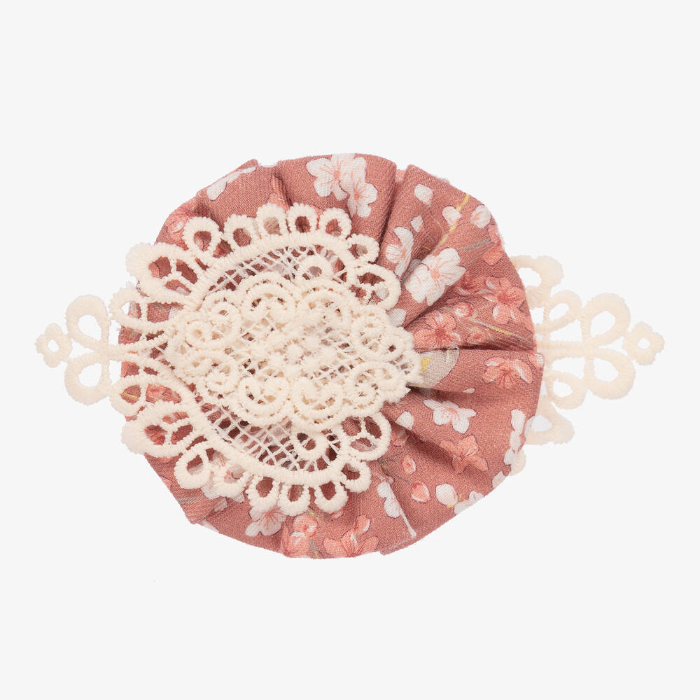 Miranda - Barrette rosette rose fille (12 cm) | Childrensalon