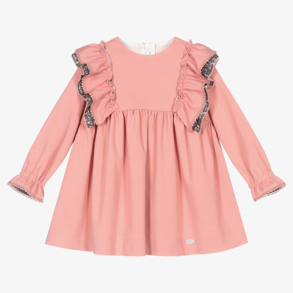 Miranda - Rosa Jerseykleid mit Rüschen (M) | Childrensalon