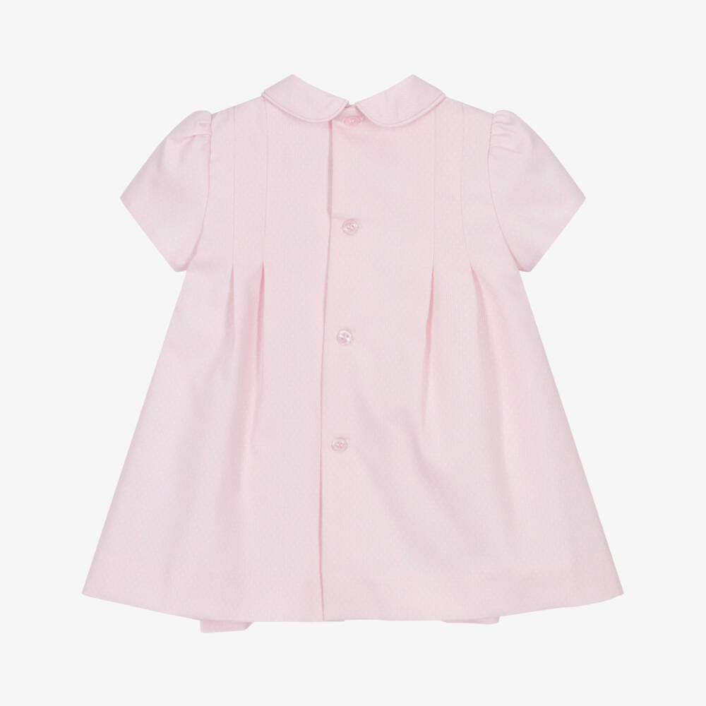 Miranda-Girls Pink Twill Frock with Lace | Childrensalon Outlet