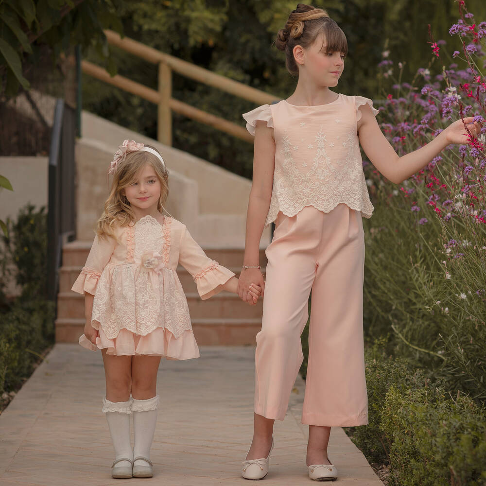 Miranda-Розово-белое кружевное платье | Childrensalon Outlet