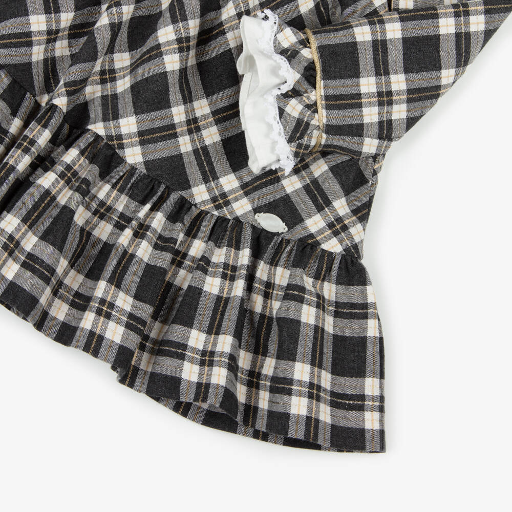 Miranda-Платье в клетку с оборчатым воротником для девочек | Childrensalon Outlet