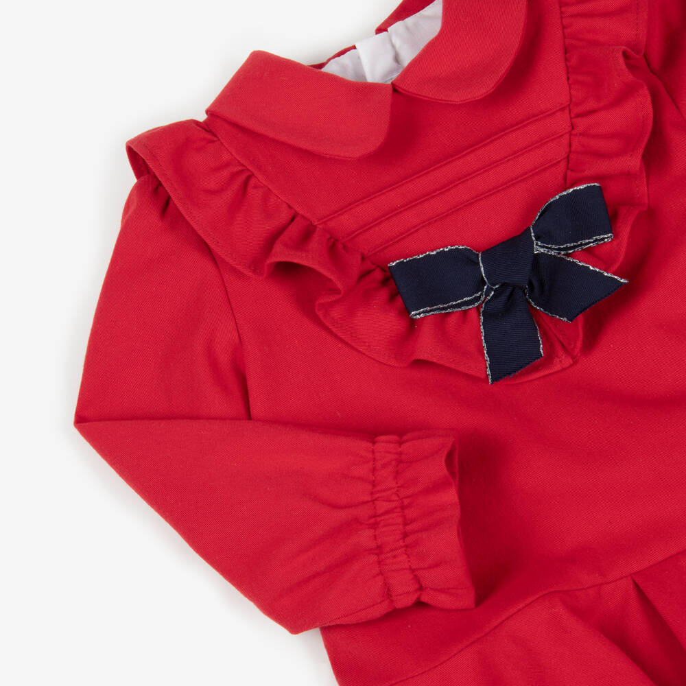 Miranda-فستان أنيق للبنات باللون الأحمر مع فيونكة | Childrensalon Outlet